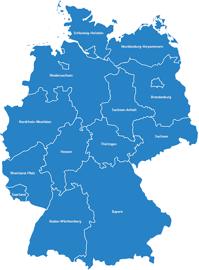 Illustration Deutschlandkarte blau